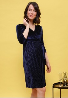 Платье "Виксен" синее для беременных и кормящих